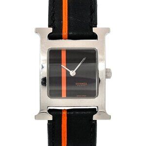 HERMES H Watch Orange Black Dial Quartz Ladies HH1 210 Watch 90271498
